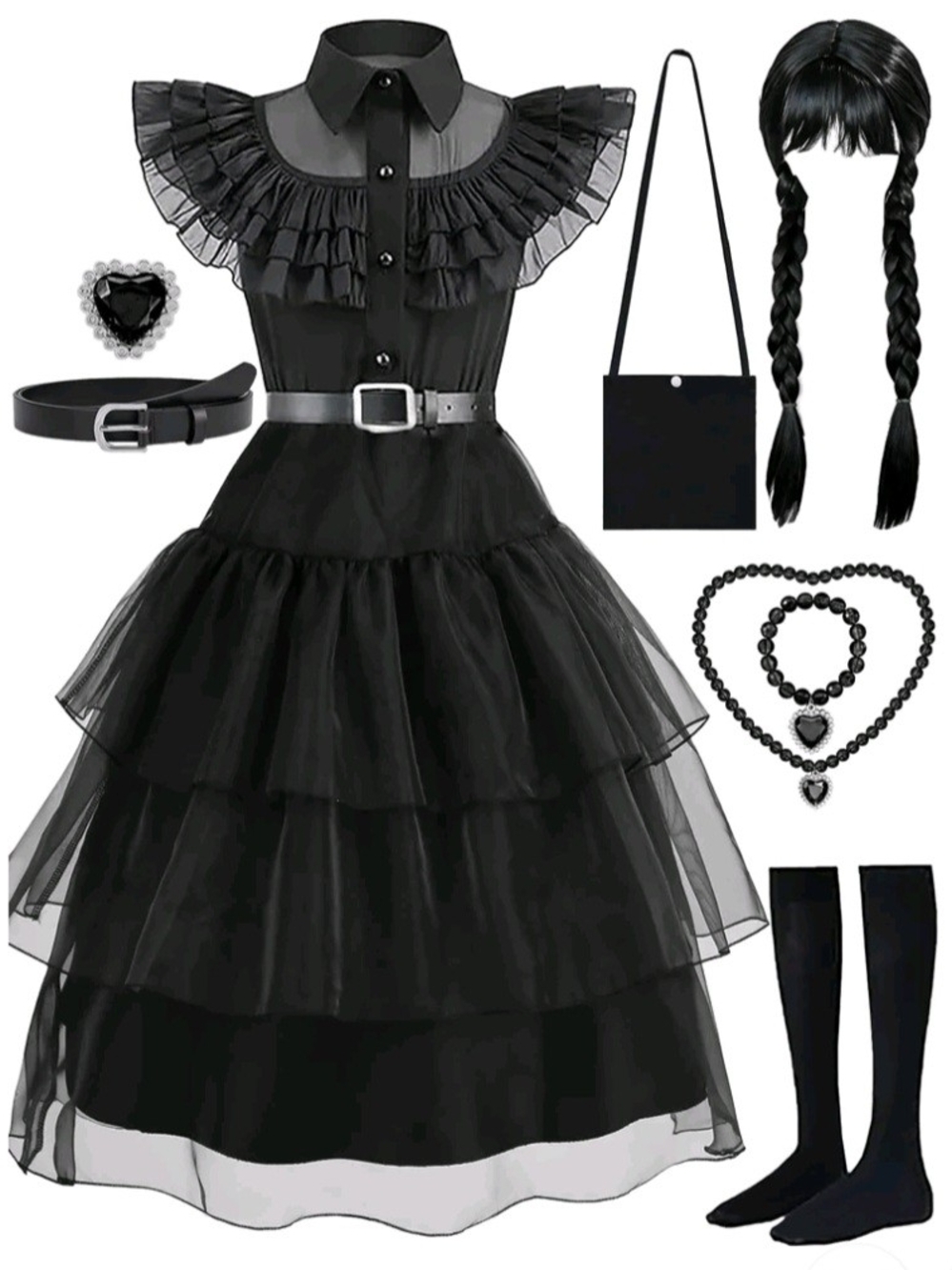 Wednesday Addams Costume For Kids